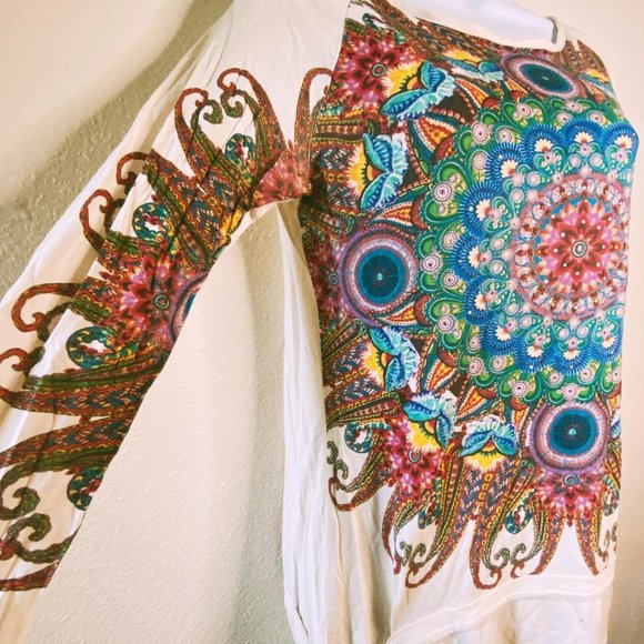 Desigual Women's multicolor Long Sleeve Shirt Blouse Size Medium - Picture 1 of 6